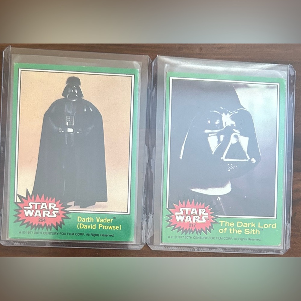 Darth Vader 1977 Topps Star Wars Cards - Bundle of Two cards